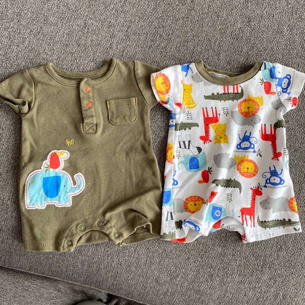 Baby Starter’s Safari Rompers NB